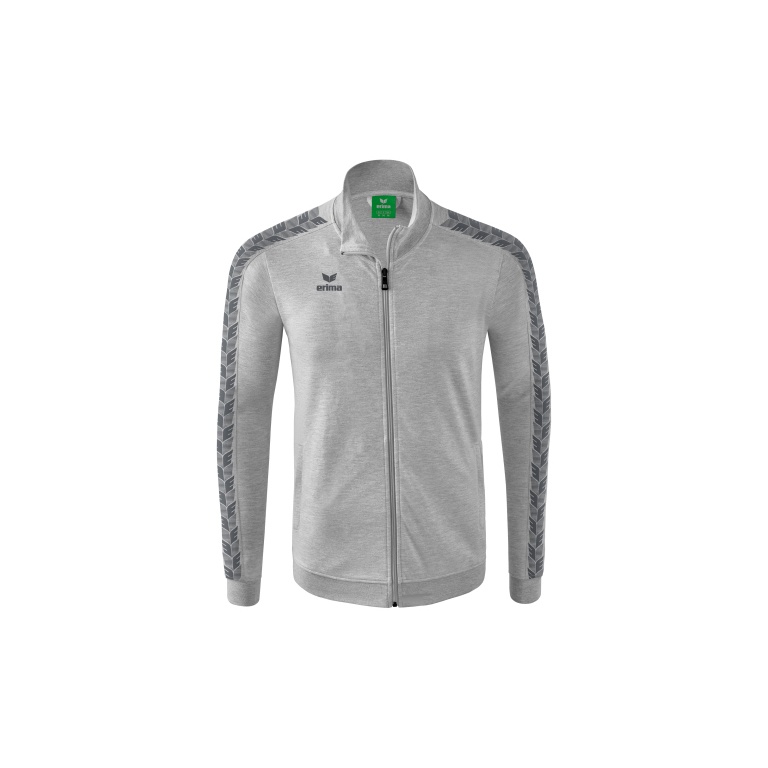 Erima Team Tracktop Essential Sports Jacket - comfortable, ribbed cuffs, side pockets - light grey/grey Men